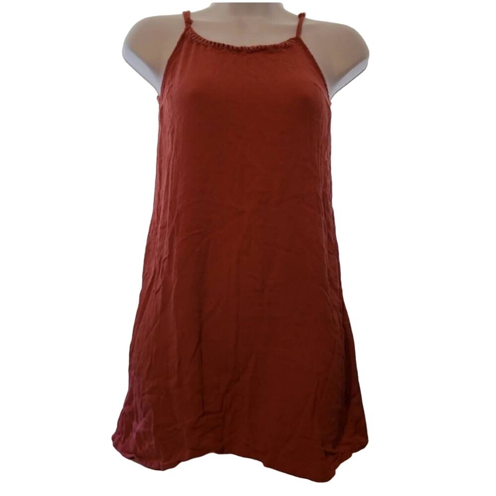 Mossimo Spicy Berry Coral Strappy Boho  Shift Dress XS
